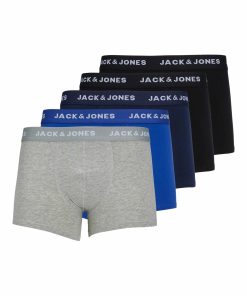 Jack & Jones Trunk Boxershorts BASIC PLAIN im 5 Pack mit elastischem Bund und Logoprint