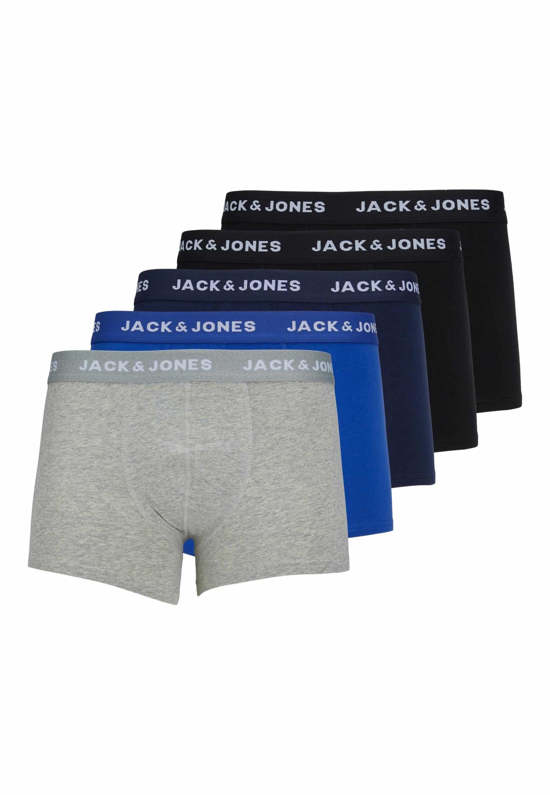 Jack & Jones Trunk Boxershorts BASIC PLAIN im 5 Pack mit elastischem Bund und Logoprint