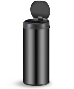Juskys Automatik Mülleimer mit Sensor 50L - Abfalleimer mit elektrischem Deckel für Küche - Schwarz