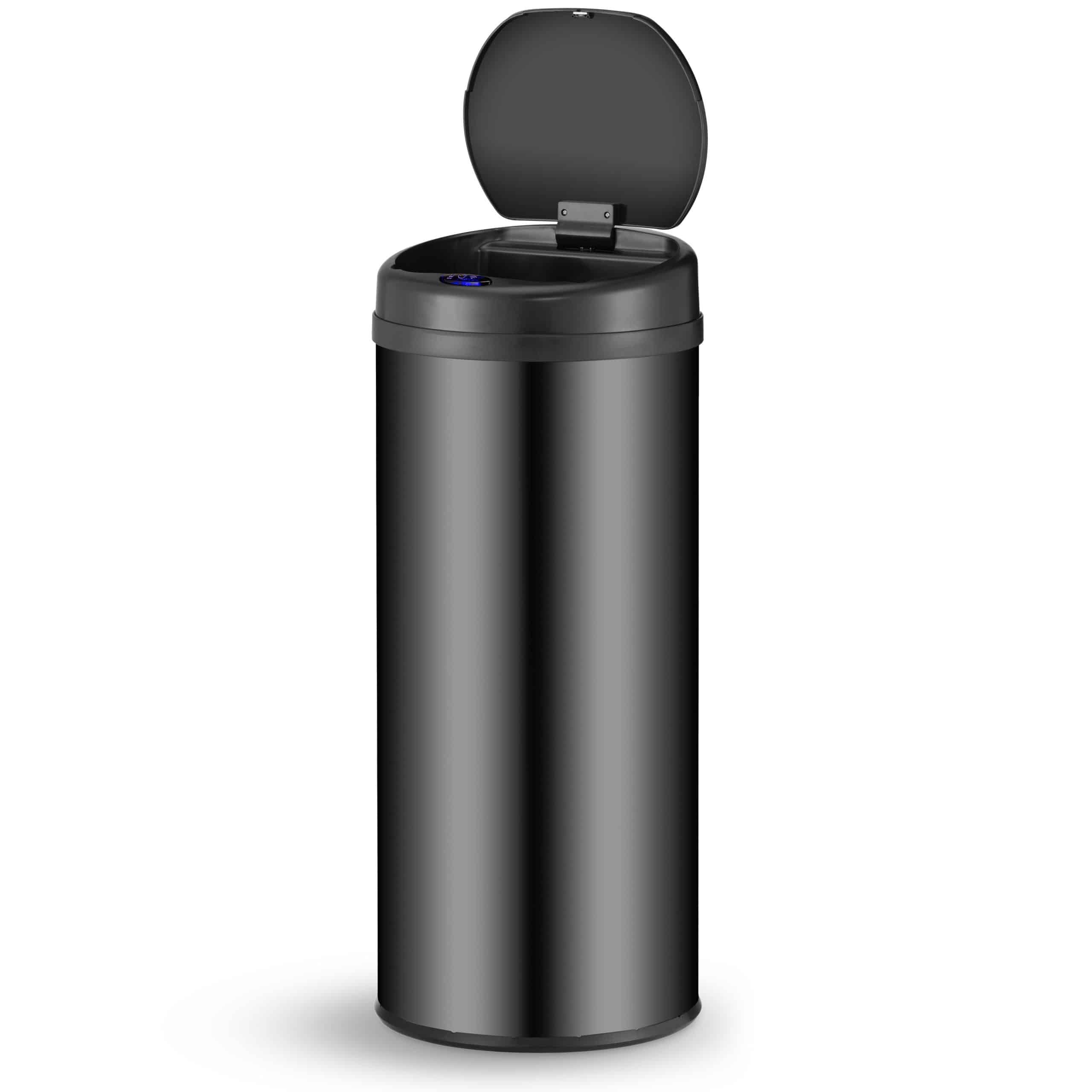 Juskys Automatik Mülleimer mit Sensor 50L - Abfalleimer mit elektrischem Deckel für Küche - Schwarz