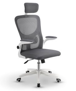 Juskys Bürostuhl Baltimore mit Rollen & Armlehne - Schreibtischstuhl ergonomisch - Stuhl - Grau