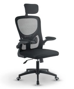 Juskys Bürostuhl Baltimore mit Rollen & Armlehne - Schreibtischstuhl ergonomisch - Stuhl - Schwarz