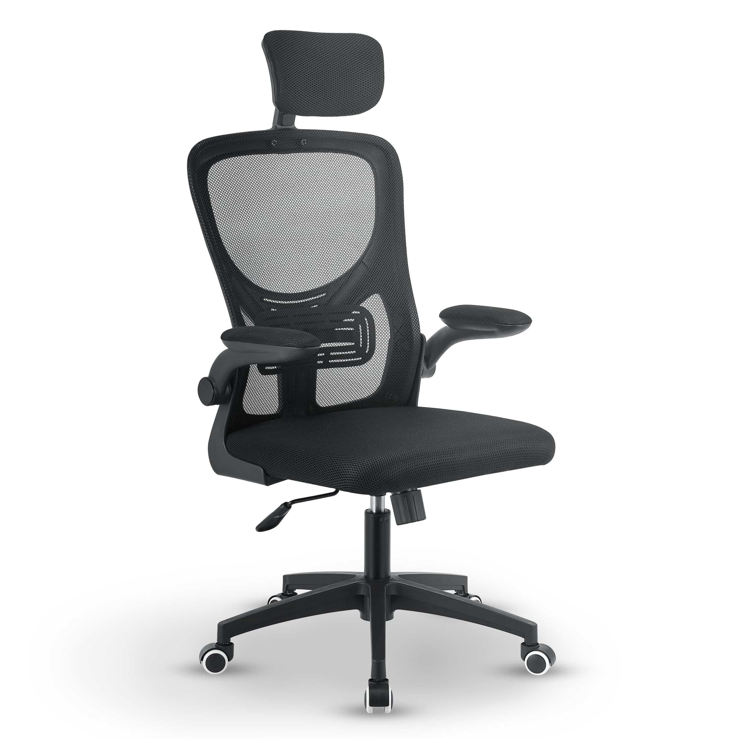 Juskys Bürostuhl Baltimore mit Rollen & Armlehne - Schreibtischstuhl ergonomisch - Stuhl - Schwarz