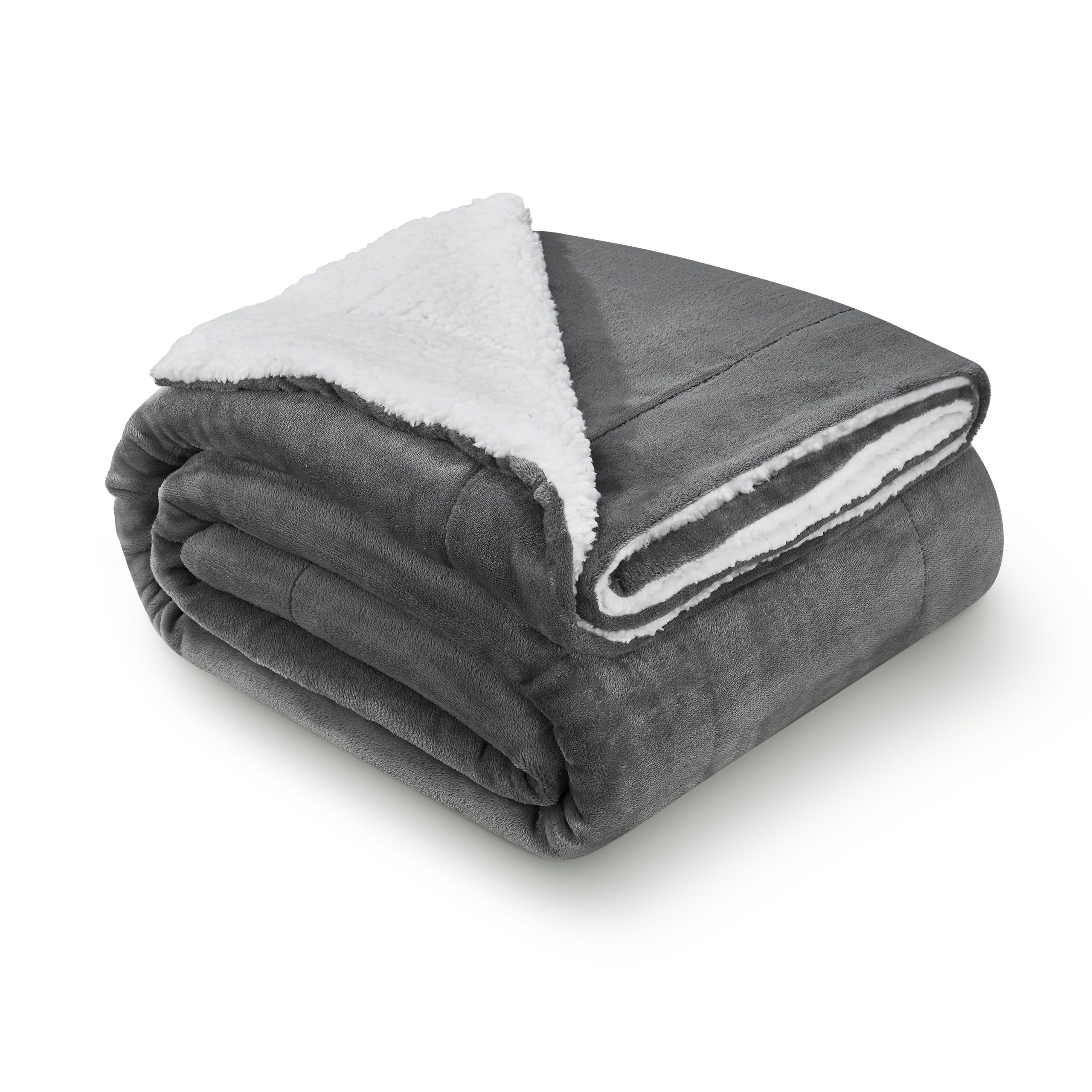 Juskys Fleecedecke 150x200 cm mit Sherpa - flauschig