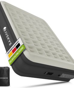 Juskys Luftmatratze Sapri L in Grau / Anthrazit - 2 Personen Luftbett selbstaufblasend - integrierter Pumpe