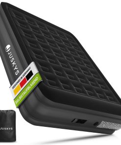 Juskys Luftmatratze Sapri L in Schwarz - 2 Personen Luftbett selbstaufblasend - integrierter Pumpe