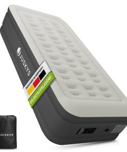 Juskys Luftmatratze Sapri M in Grau / Anthrazit - 1 Personen Luftbett selbstaufblasend mit Pumpe