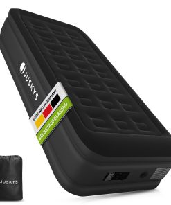 Juskys Luftmatratze Sapri M in Schwarz - 1 Personen Luftbett selbstaufblasend - integrierter Pumpe