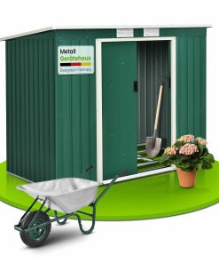 Juskys Metall Gerätehaus Geräteschuppen M mit Pultdach