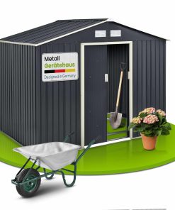 Juskys Metall Gerätehaus Geräteschuppen XL mit Satteldach