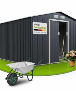 Juskys Metall Gerätehaus Geräteschuppen XXL mit Satteldach