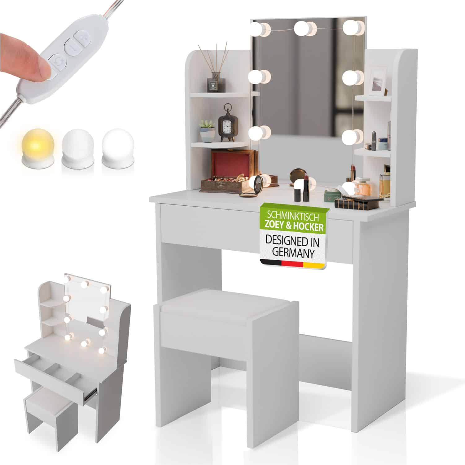 Juskys Schminktisch Zoey & Hocker Melly