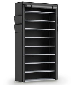 Juskys Schuhschrank L Grau mit 9 Ebenen