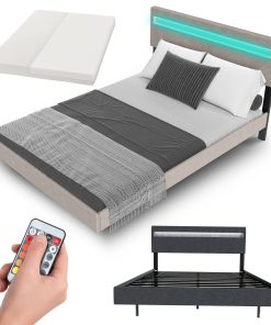 Juskys Schwebebett Lissabon 140 x 200 cm - mit Matratze