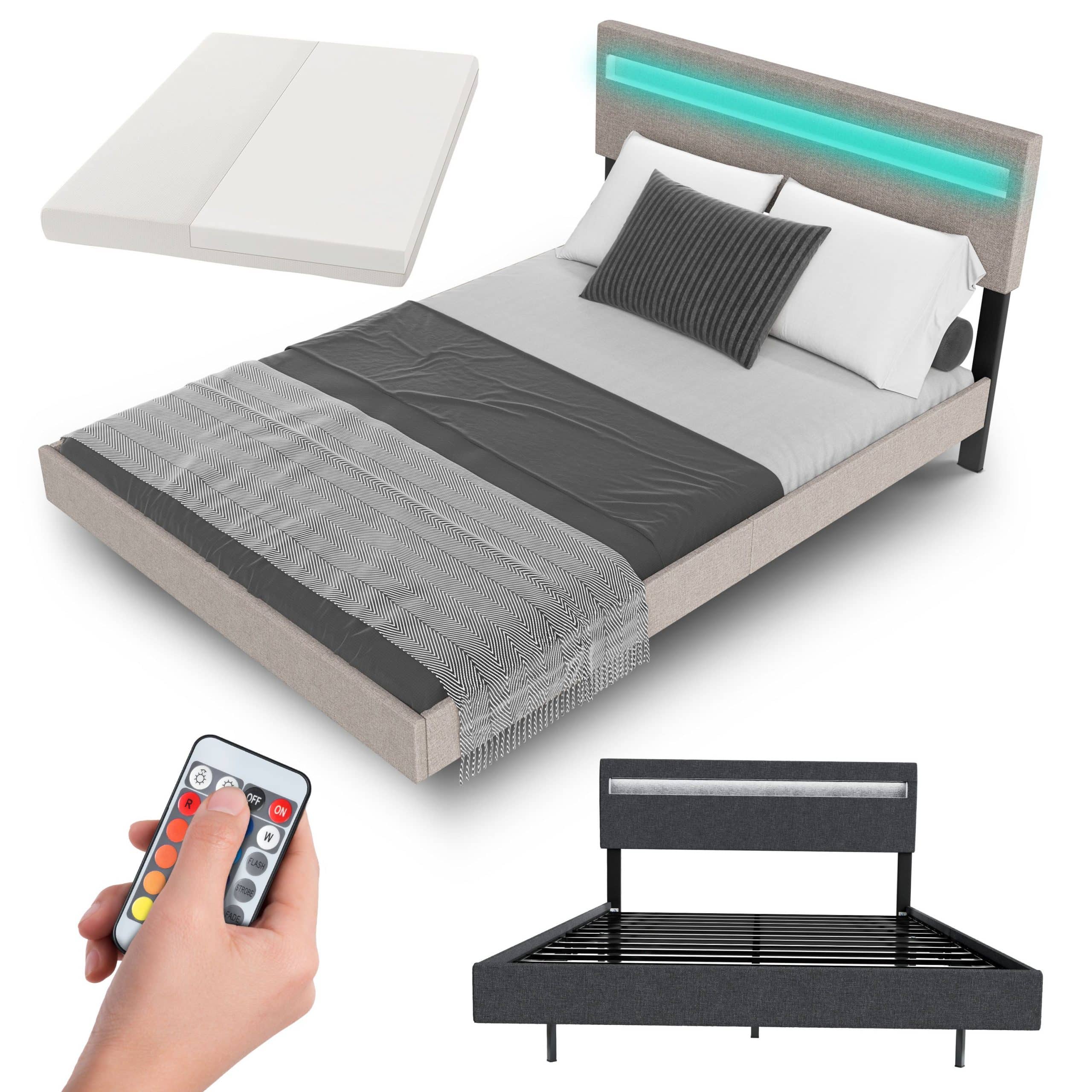 Juskys Schwebebett Lissabon 140 x 200 cm - mit Matratze