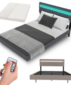 Juskys Schwebebett Lissabon 140 x 200 cm - mit Matratze