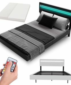 Juskys Schwebebett Lissabon 140 x 200 cm - mit Matratze