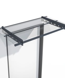 Juskys Vordach Manila 150x80 cm Dunkelgrau – Pultvordach Acryglas