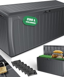 KESSER® Auflagenbox Kissenbox 290 Liter mit abschließbarem Deckel Haltegriffe Gartenbox