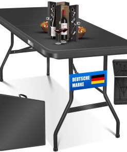 KESSER® Buffettisch Tisch klappbar Kunststoff 183x76 cm Campingtisch Partytisch Klapptisch Gartentisch für Garten