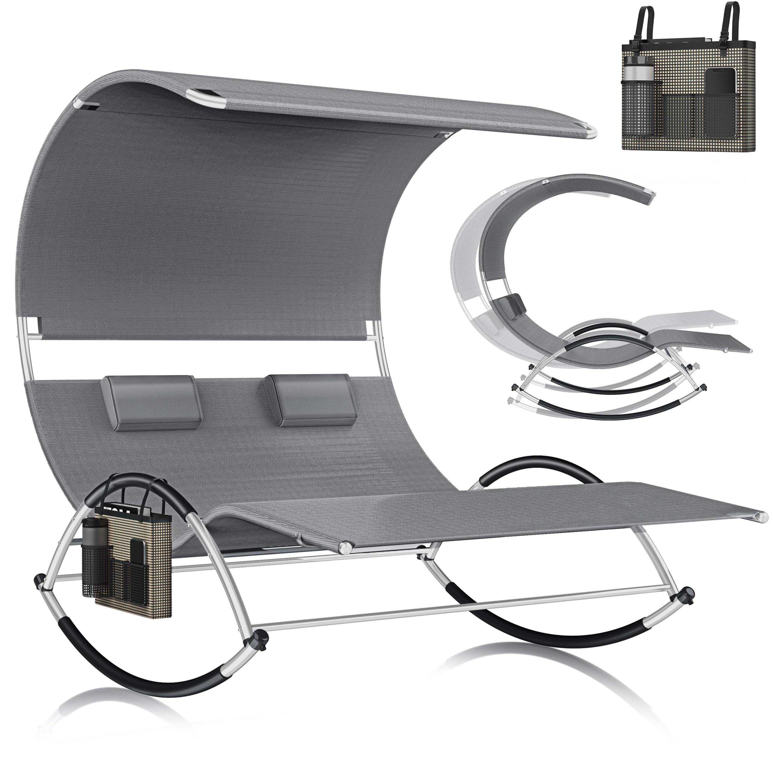 KESSER® Doppel-Sonnenliege Doppelliege   mit Sonnendach