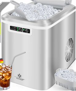 KESSER® Eiswürfelbereiter   Eiswürfelmaschine Edelstahl   Ice Maker   12 in 24h   Zubereitung in 7 min   2