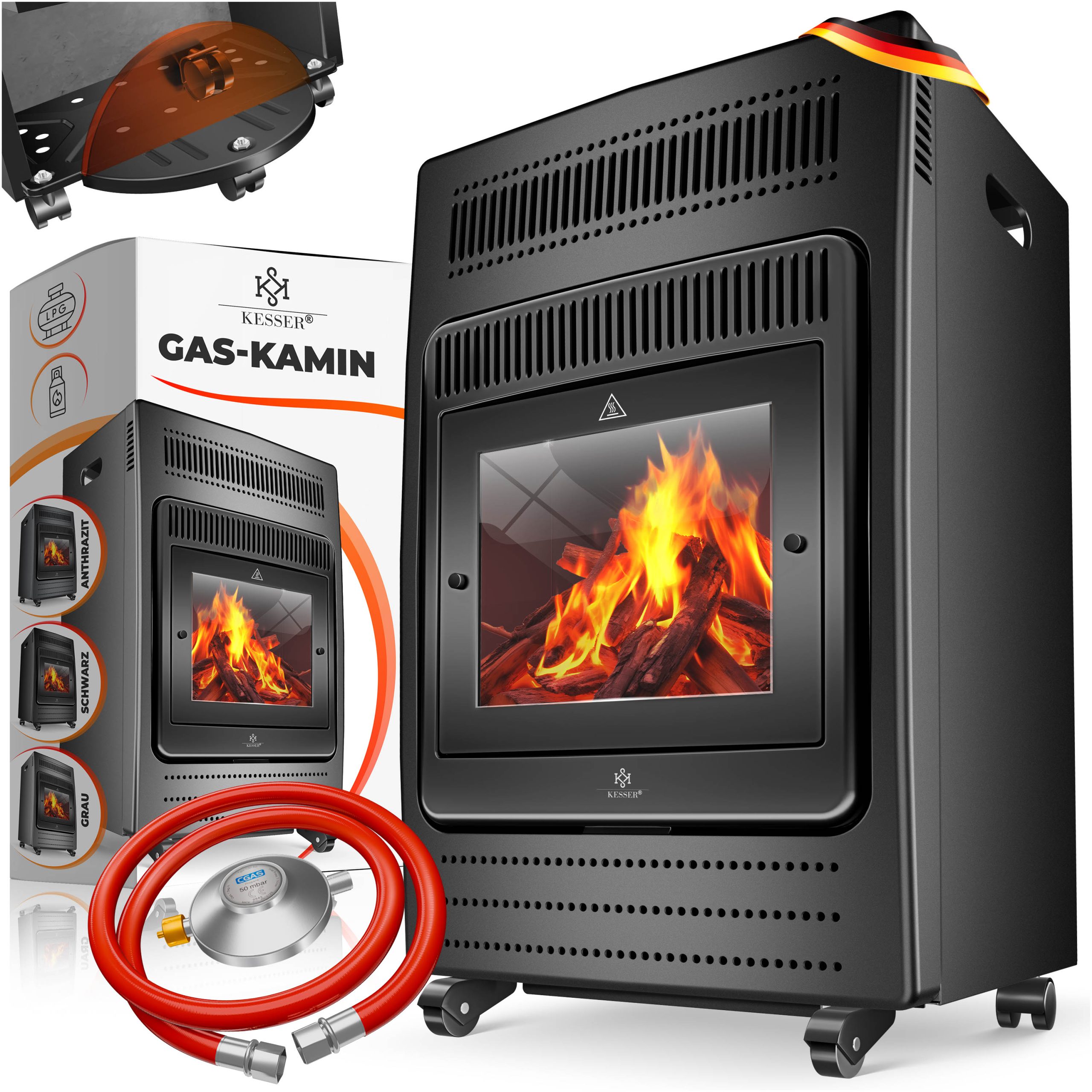 KESSER® Gasheizer Gasheizofen Heizstrahler 3