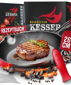 KESSER® Gusseisenpfanne   Gusseisen Bratpfanne Induktion   Cast Iron Pan für Gasgrill
