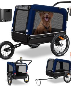 KESSER® Hundeanhänger Boxer 3-in-1 Hundebuggy & Jogger Fahrradanhänger groß ca. 240 Liter Volumen