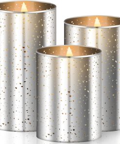 KESSER® LED Kerzen 3er Set Flammenlose Kerze Timerfunktion Timer Echtwachskerze 10cm 12