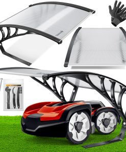 KESSER® Mähroboter Garage Dach Carport Überdachung für Mähroboter Rasenmäher Rasenroboter Automower Garten Witterungsbeständig Mährobotergarage inkl. Montagematerial