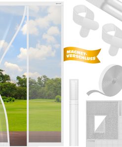 KESSER® Magnet Fliegengitter Tür Insektenschutz Magnetvorhang Türvorhang Schutzgitter mit kinderleichter Inkl. Klebemontage für Balkontür Terrassentür Kellertür Montage Ohne Bohren