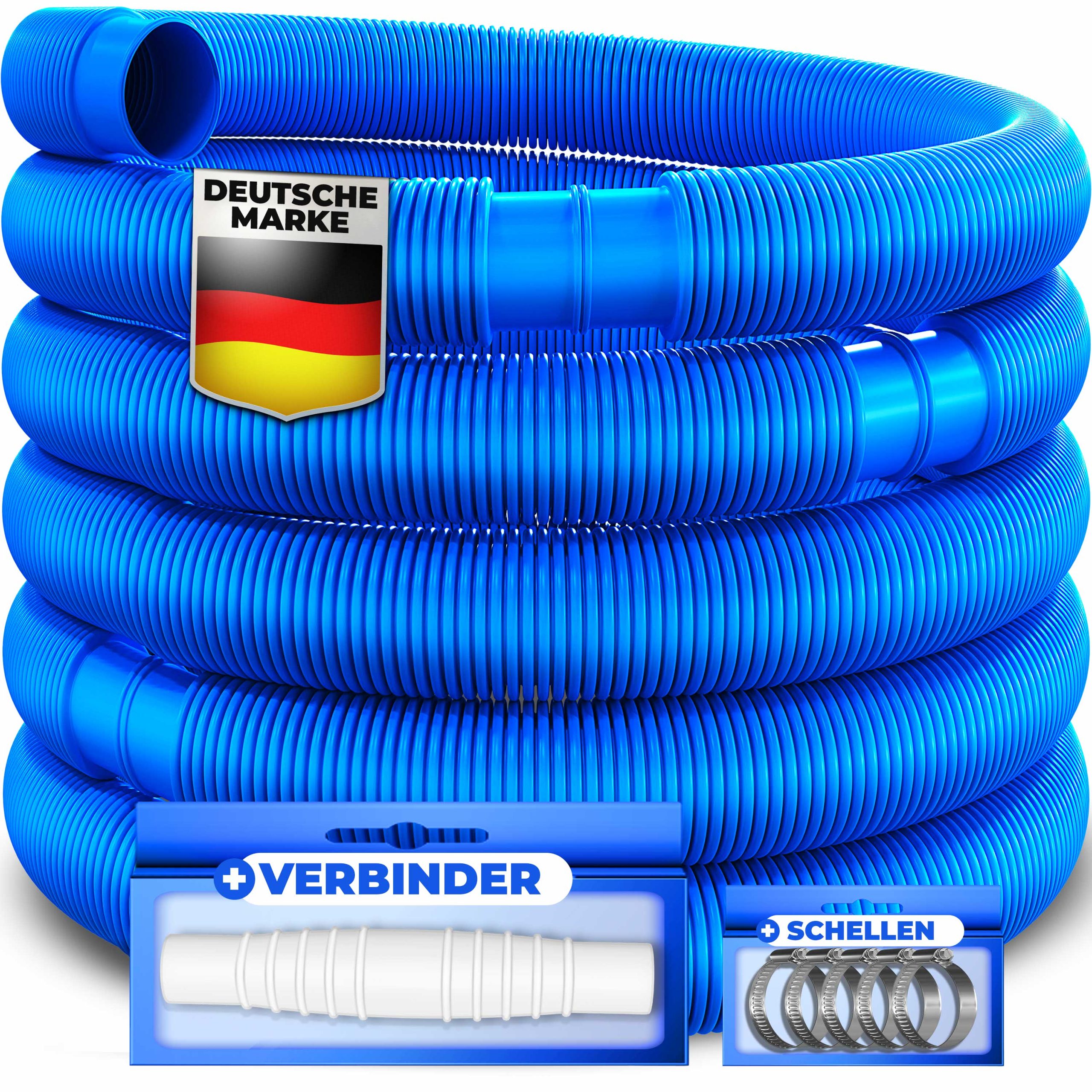 KESSER® Poolschlauch   Schwimmbadschlauch mit Muffen   Solarschlauch für Pool und Schwimmbecken   Saugschlauch   Pumpenschlauch   Flexibler Wasserschlauch