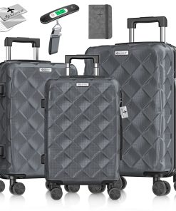 KESSER® Reisekoffer Set 3-teilig   Kofferset ABS Hartschalenkoffer mit Zahlenschloss