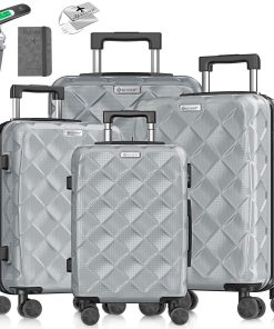 KESSER® Reisekoffer Set 4-teilig   Kofferset ABS Hartschalenkoffer mit Zahlenschloss