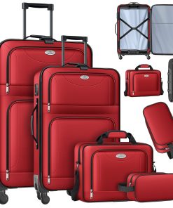 KESSER® Reisekoffer Set 4-teilig   Trolley Kofferset Stoffkoffer mit 3-Ziffern-TSA-Schloss