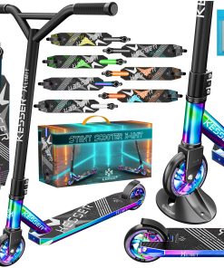 KESSER® Scooter Funscooter Stuntscooter X-Limit - 360° Lenkung mit ABEC 9 Kugellagern 100 mm PU Räder Robuster Kickscooter Tretroller Cityroller Trick Roller für Kinder Erwachsene