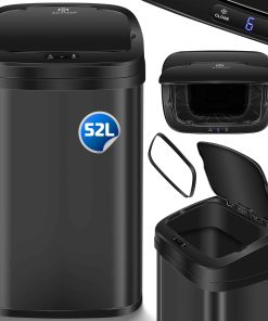 KESSER® Sensor Mülleimer Küche   Automatik mit Bewegungssensor Abfalleimer & Soft-Close-Deckel   Müllbehälter mit Touch-Bedienfeld & Sensor   LCD-Display   Edelstahl   inkl. Müllsackhalter