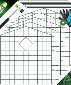 KESSER® Teichzaun Gartenzaun Steckzaun Komplettset Metall Zaunelemente Inkl. Hammer + Befestigungsstäben