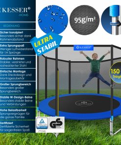 KESSER® - Trampolin    TÜV Rheinland GS Zertifiziert   Komplettset mit Sicherheitsnetz