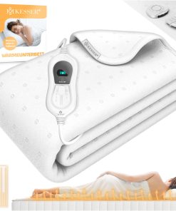 KESSER® Wärmeunterbett mit Abschaltautomatik Fernbedienung   Heizdecke mit 3 Temperaturstufen   Wärmebettunterlage fürs Bett Matratzenheizung   Wärmedecke aus weichem Vlies Heizkissen