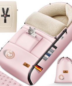 KIDIZ® Babyfußsack Baby Fußsack Winterfußsack Babyschale mit Reißverschluss Kuschelsack Babydecke Kinderwagen waschbar verschließbarer Kopfteil