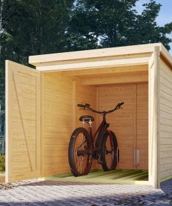 Karibu Fahrradgarage 19 mm SET naturbelassen mit Dachfolie