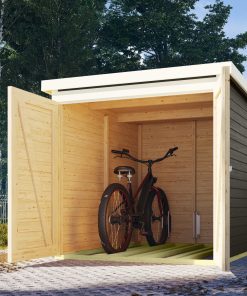 Karibu Fahrradgarage 19 mm SET terragrau mit Dachfolie