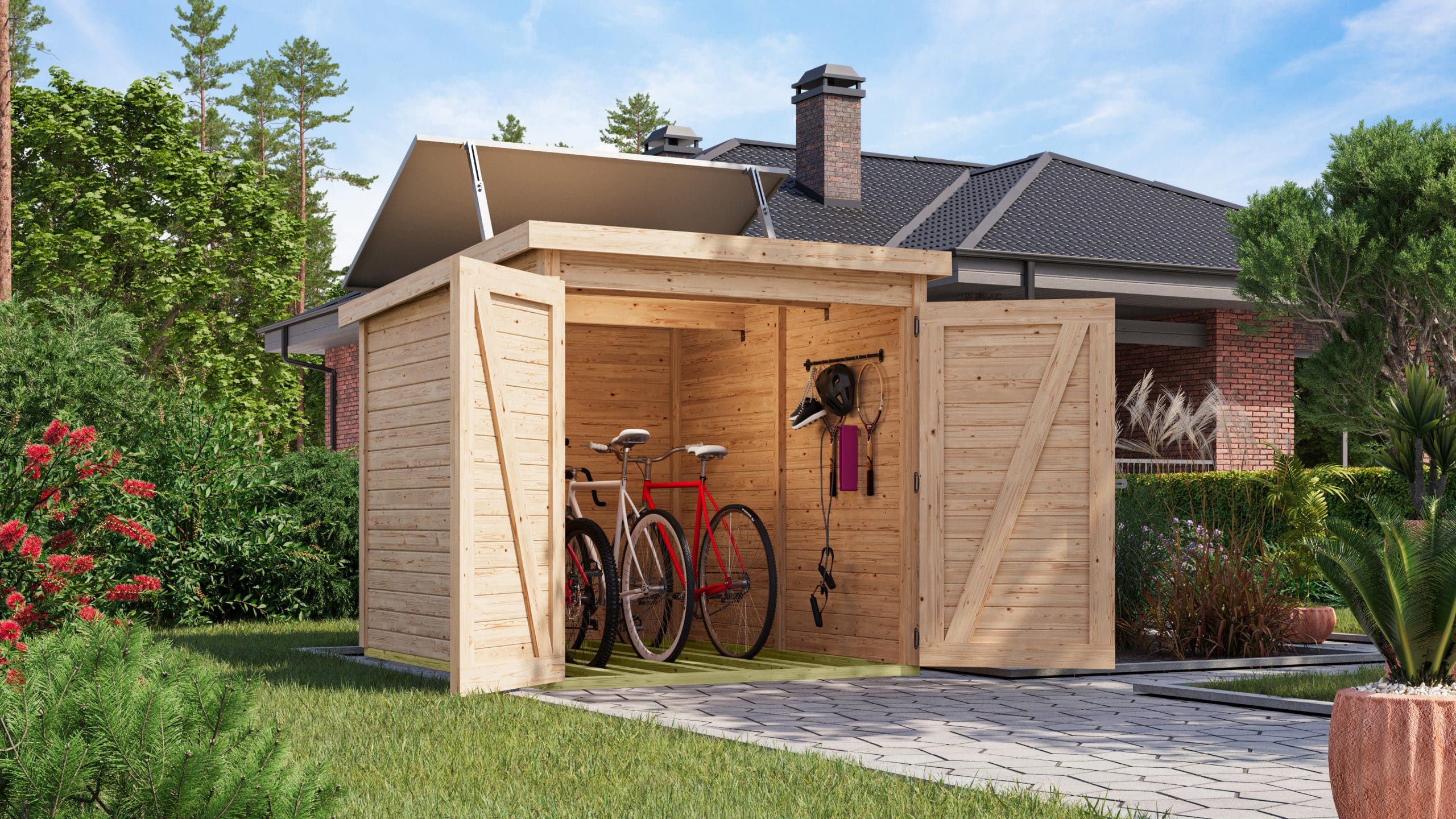 Karibu Fahrradgarage 3 Stellplätze mit Solaranlage
