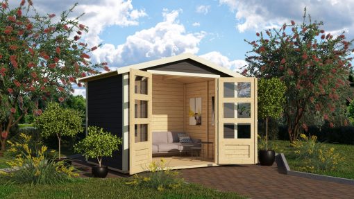 Karibu Gartenhaus "Asaba 3" SET terragrau mit Boden