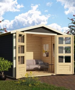Karibu Gartenhaus "Asaba 4" SET terragrau mit Boden