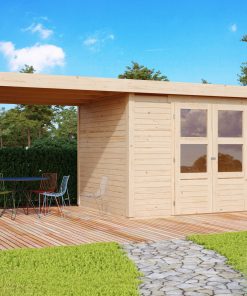 Karibu Gartenhaus "Calabar 2" SET naturbelassen mit Boden