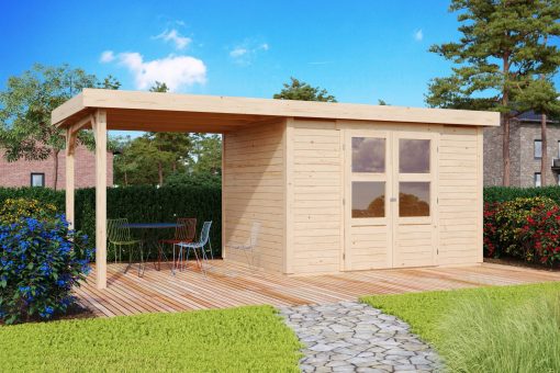 Karibu Gartenhaus "Calabar 2" SET naturbelassen mit Boden