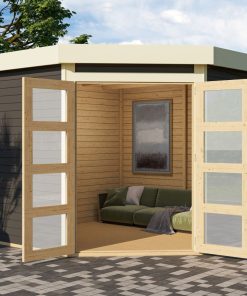 Karibu Gartenhaus "Taraba 5" SET terragrau mit Boden